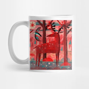 Woodpecker and Deer Mug